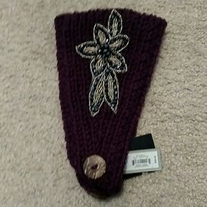 Purple flower winter headband